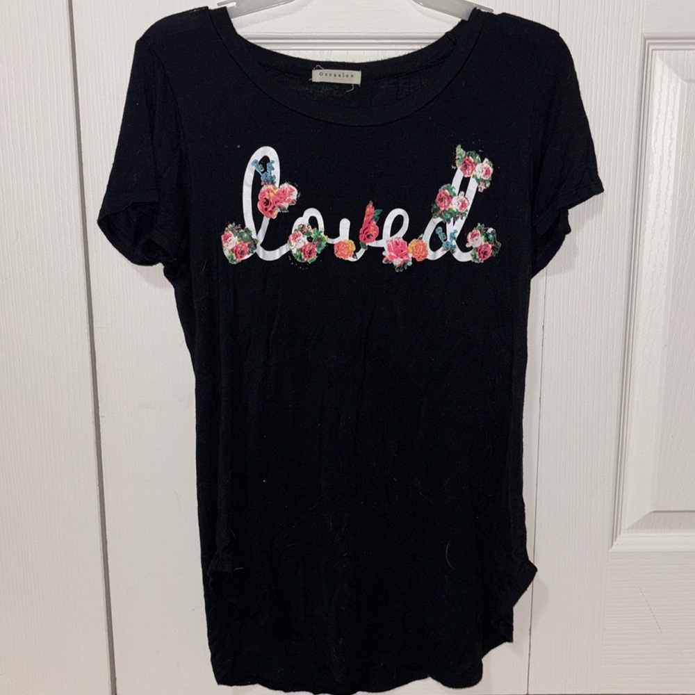 Styled and Co Women's Loved Graphic T-Shirt Sized M
